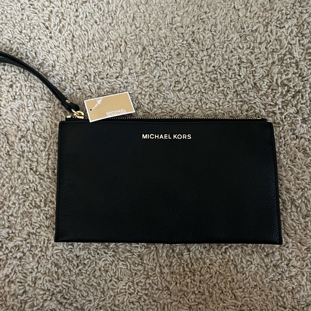 Michael Kors large zip clutch wristlet